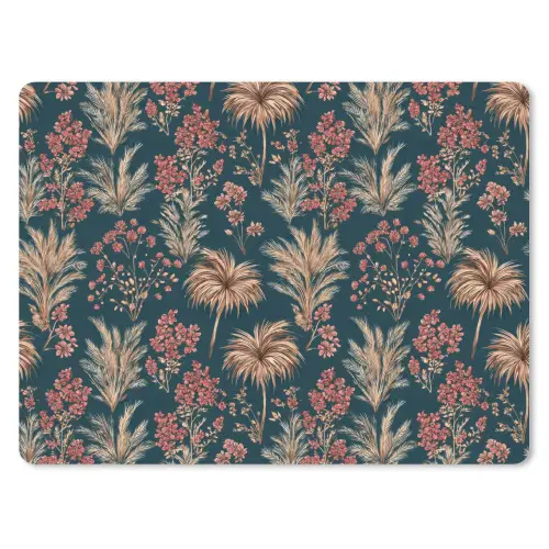 Botanisch - Patroon - Blauw muismat rubber klein 262 -3d