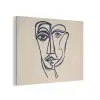 Minimalistisch - Lijnillustratie - Beige - Donkerblauw PET vilt klein -3d
