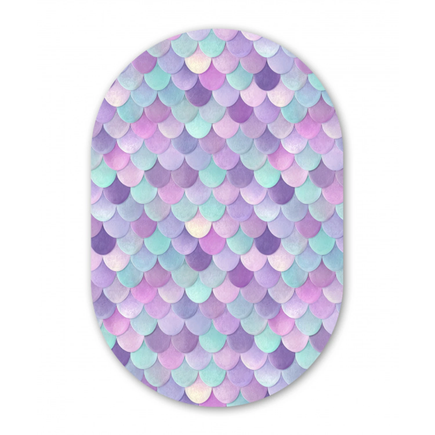 Dromerig - Zeemeermin - Pastel Wandcirkel Ovaal Aluminium middel 839 -3d