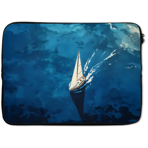 Zeilboot - Water - Abstract - Schaduw laptophoes neopreen klein -zkaufland3dotto