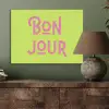 Groen - Roze bonjour - art-deco PET vilt klein -sfeer2