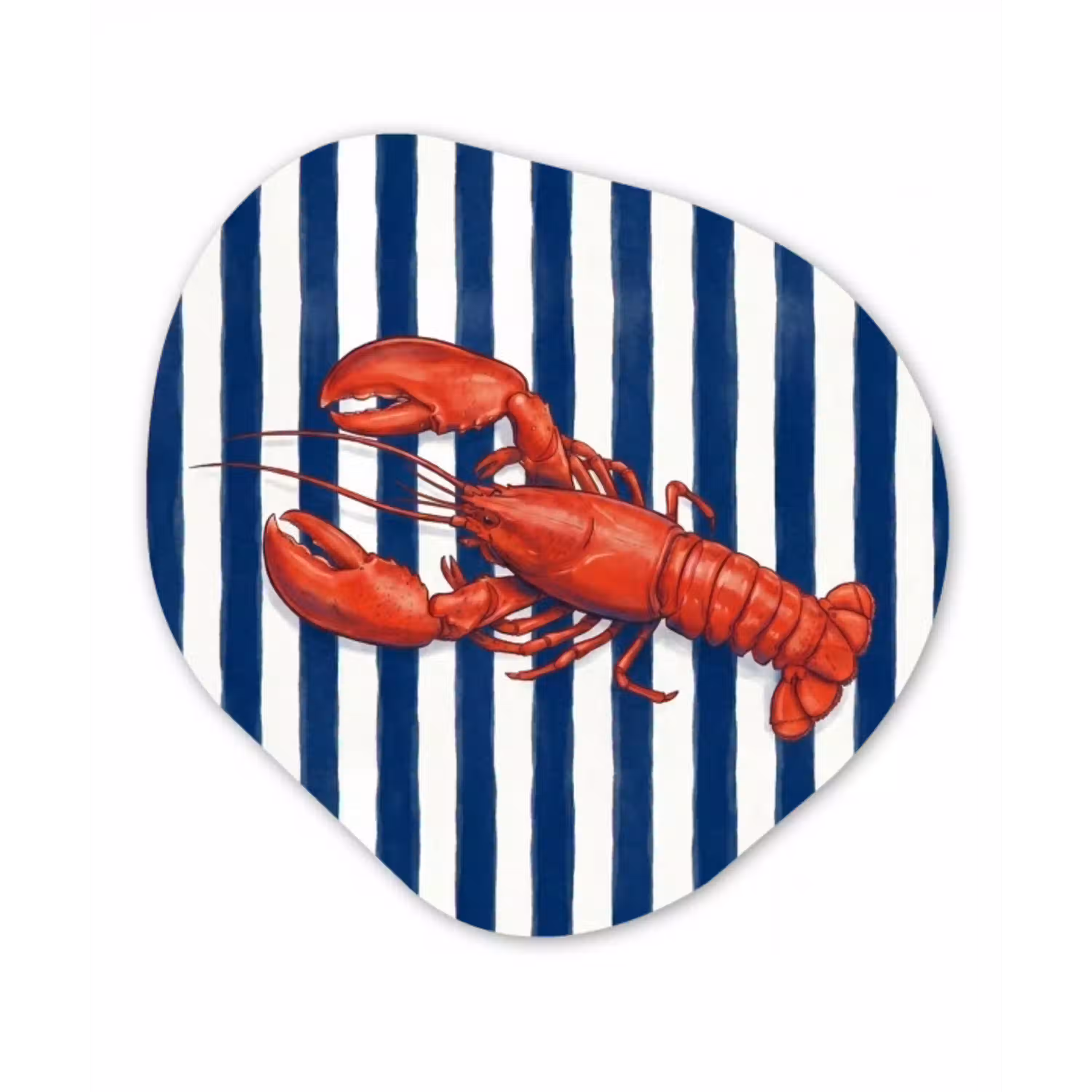 Schaaldier - Kreeft - Marine - Illustratie - Rood Wandcirkel Organisch Aluminium middel -3d