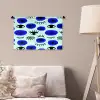 Patroon - Oog - Mint - Blauw Wandkleed katoen klein 269 -sfeer4