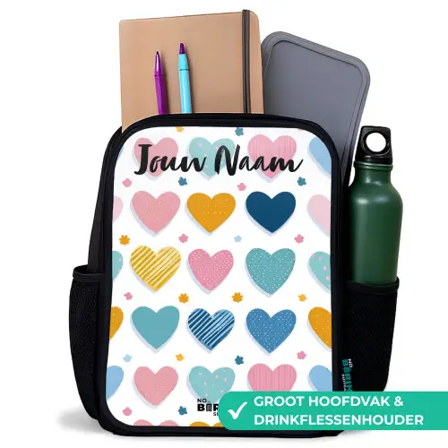 Hartjes - Pastel - Patroon Rugzak - Zwart middel -inhoud_NL