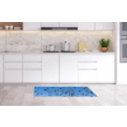 Zwaluwen - Vliegen - Blauw Keukenloper - keukenmat middel -sfeer3