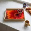 Oranje - Gerbera - Intens Dienblad Rechthoek middel -sfeer2