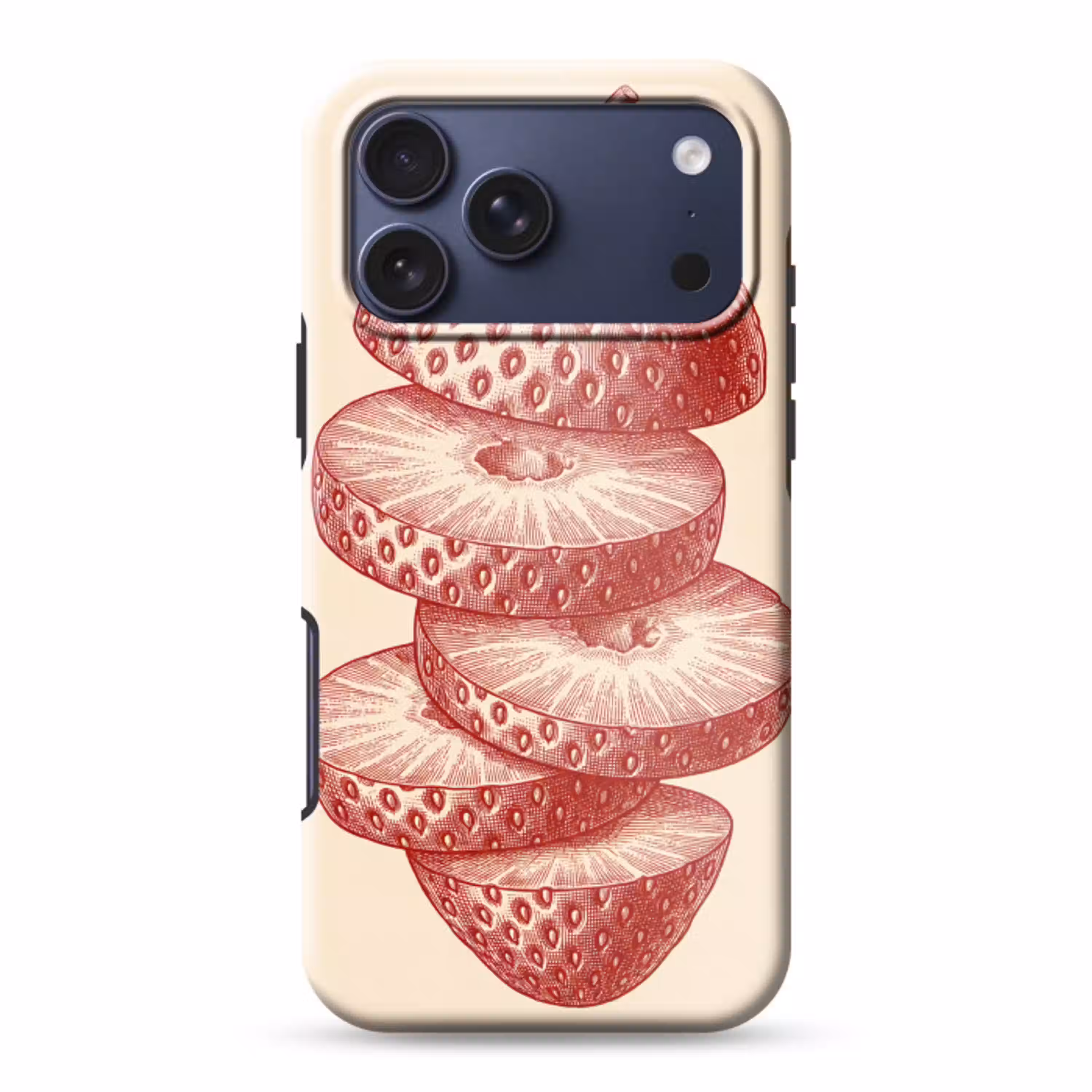 Fruit - Gesneden - Illustratie - Rood - Vintage Toughcase MagSafe Apple iPhone 17 Pro Max klein -3d