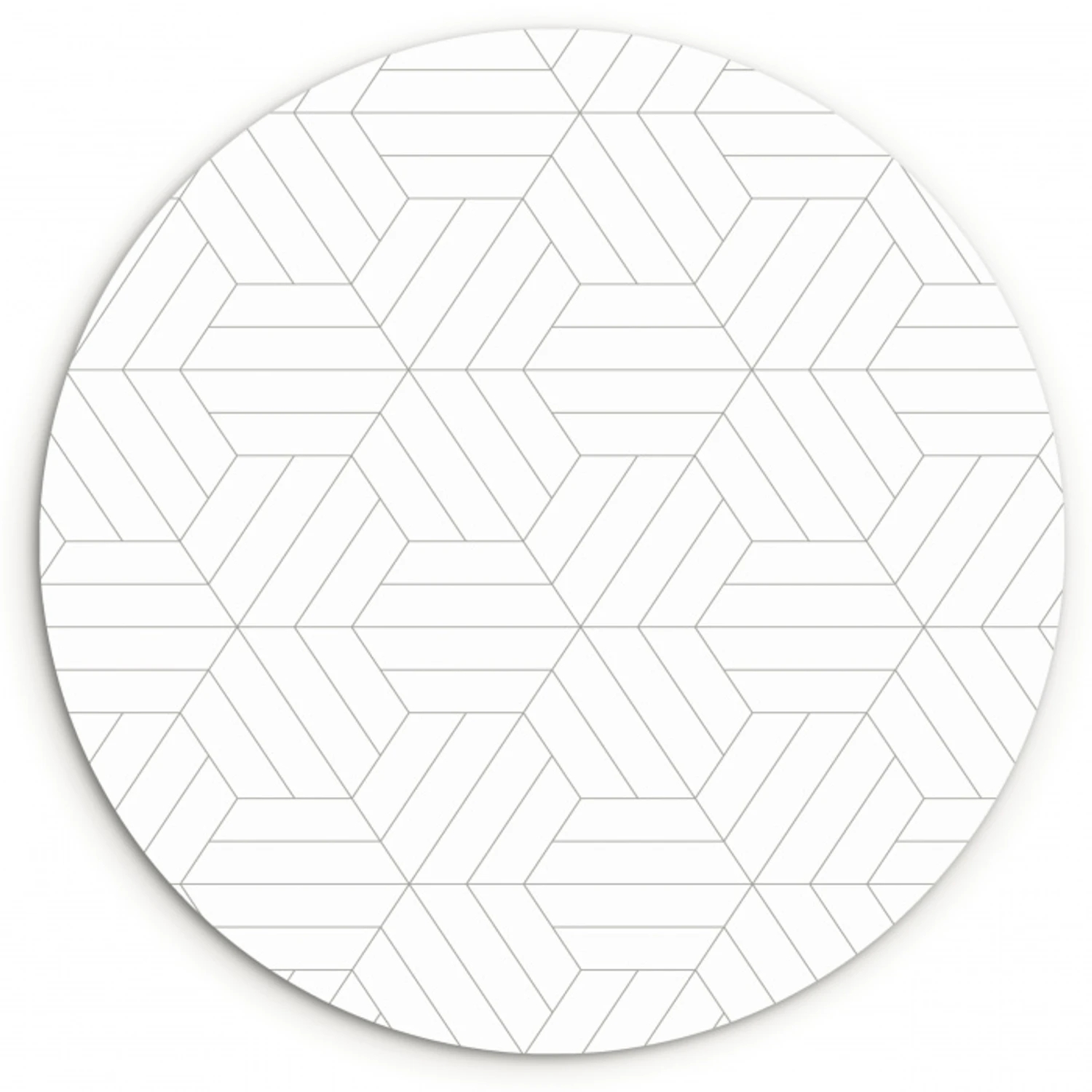 Patroon - Lijn - Design - Zwart - Wit Wandcirkel plexiglas klein 852 -3d