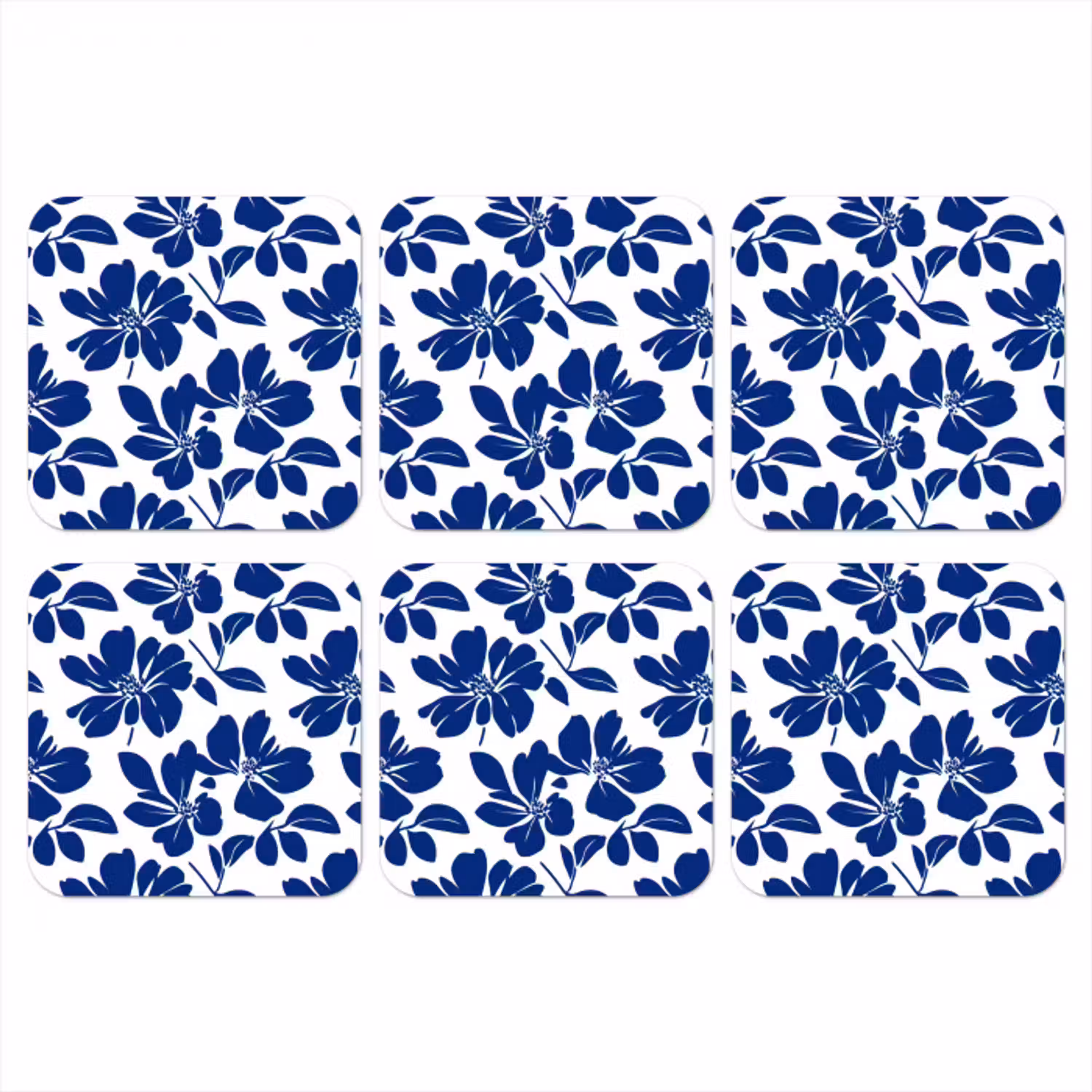 Floraal - Modern - Blauw onderzetter kurk middel 366 -3d
