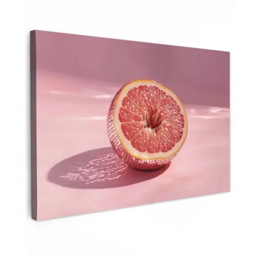Grapefruit - Roze - Disco - Shiny Tuinposter op houten frame 2 cm dik klein -3d