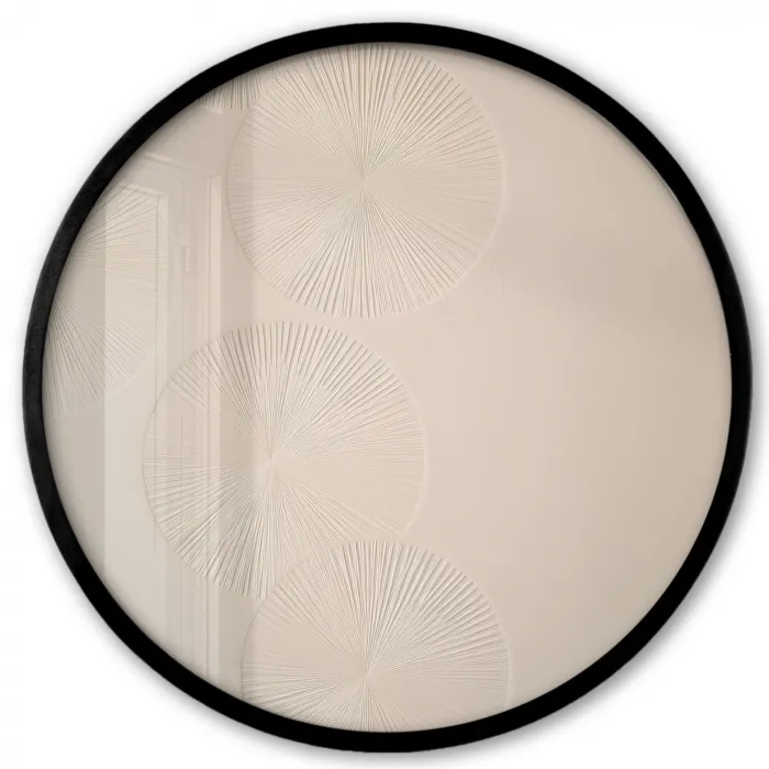 Japandi - Beige - Modern Fotolijst rond zonder passe partout klein -3d
