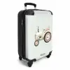 Beige vintage tractor in pastel groene kleuren NBS - Handbagage koffer - Kinderen Unisex middel -productfoto_3d