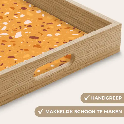 Terrazzo -  Patroon - Okergeel Dienblad Rechthoek middel 911 -USP_HandgreepNL