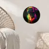 Puck - Hond - Verf - Kleuren Wandcirkel behangsticker klein -sfeer4