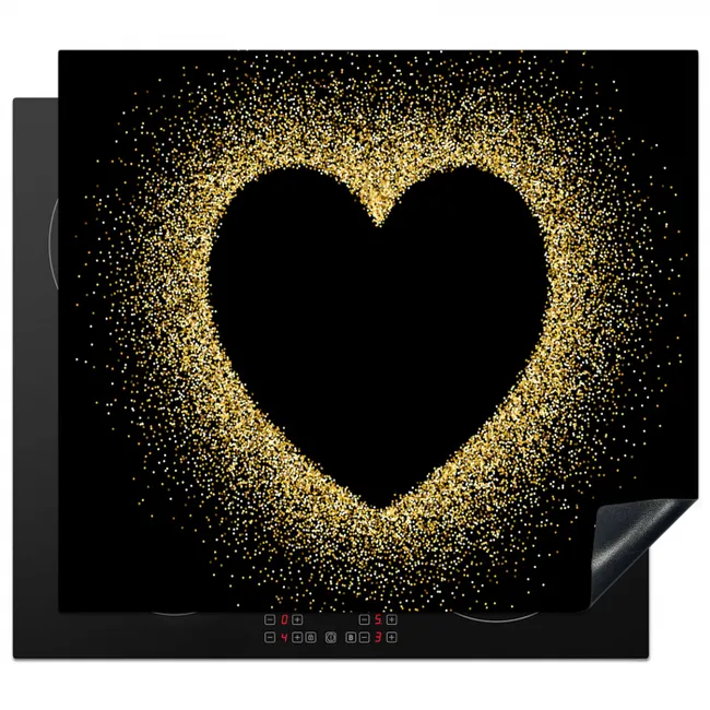 Hart van goudstof Inductie beschermer vinyl 3mm middel -3d