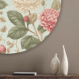 Klassiek - Botanisch - Veelkleurig Akoestische PET Vilt - Rond klein 838 -sfeer5_closeup