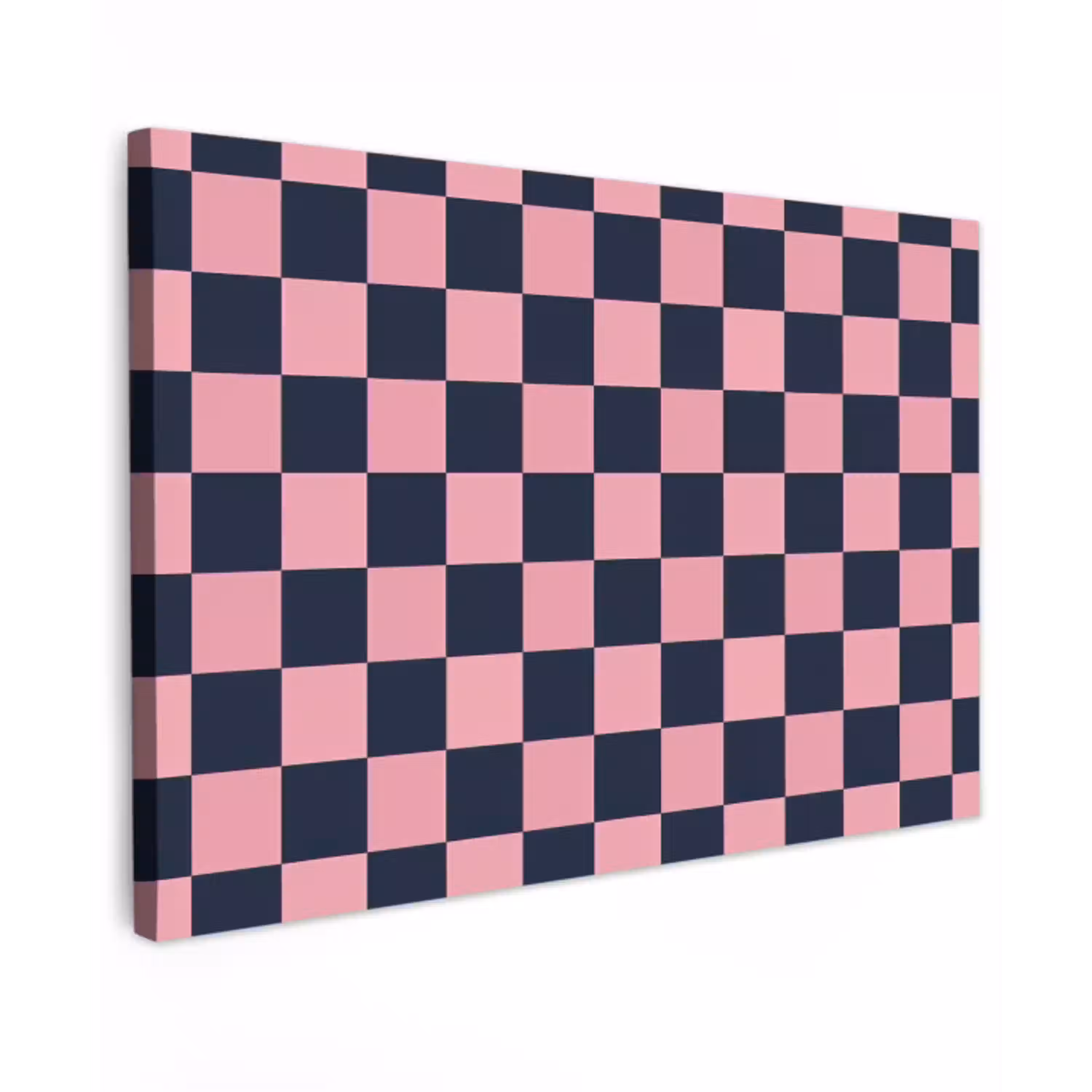 Traditioneel - Patroon - Blauw - Roze Tuinposter op houten frame 2 cm dik klein 845 -3d