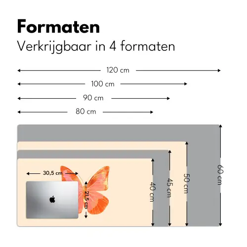 Vlinder - Minimalistisch - Roze Muismat XXL klein -sfeer5