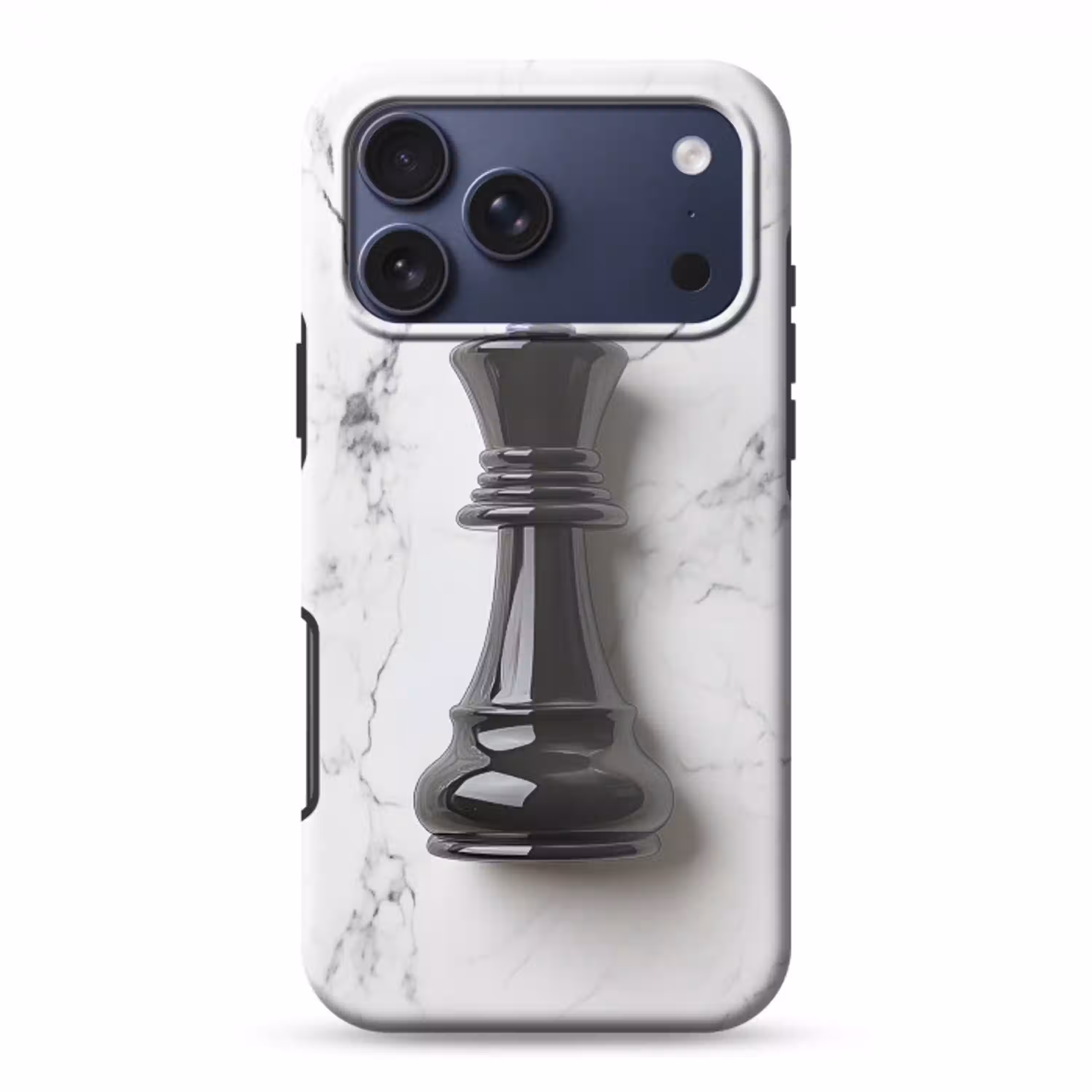 Schaakstuk - Koning - Zwart - Marmer Toughcase MagSafe Apple iPhone 17 Pro Max klein -3d