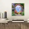 Doorkijk - Vuurtoren - Bloemen - Uitzicht aluminium wit klein -sfeer1