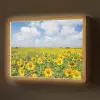 Zonnebloemen - Bloemen - Wolken - Natuur - Geel - Landschap Light Box met batterij (Wandlamp) middel -z3d_website