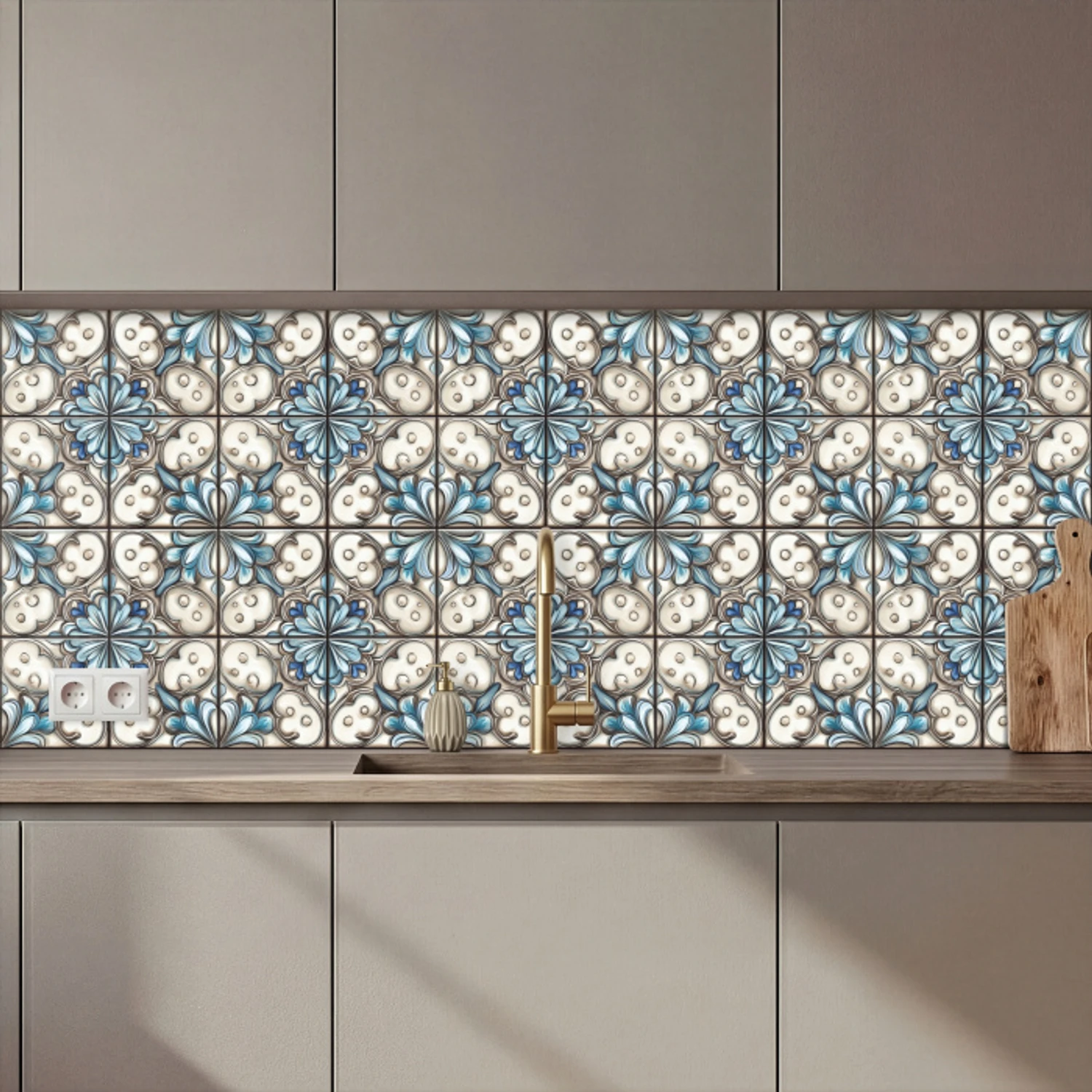 Barok - Tegel - Kleurrijk keuken achterwand 2 middel 871 zz_3dshopping