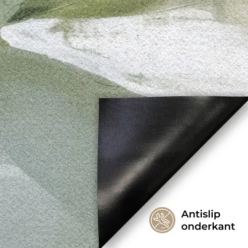 Natuur - Abstract - Groen - Penseelstreken Deurmat klein -antislip_NL