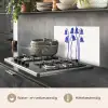 Bloemen - Blauw - Lijnen - Bloemblaadjes keuken achterwand spatscherm klein -usp_NL
