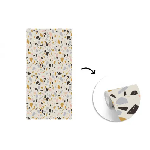 Terrazzo -  Patroon - Neutraal - Zacht - Multi fotobehang vinyl groot 64 -3d