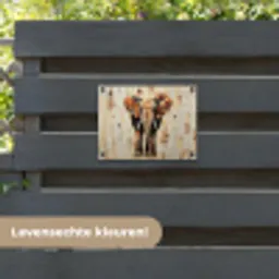 Olifant - Slurf - Mozaïek - Abstract tuinposter los doek klein -sfeer3