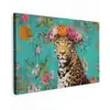 Luipaard - Bloemen - Kroon canvas 2cm klein -z3d