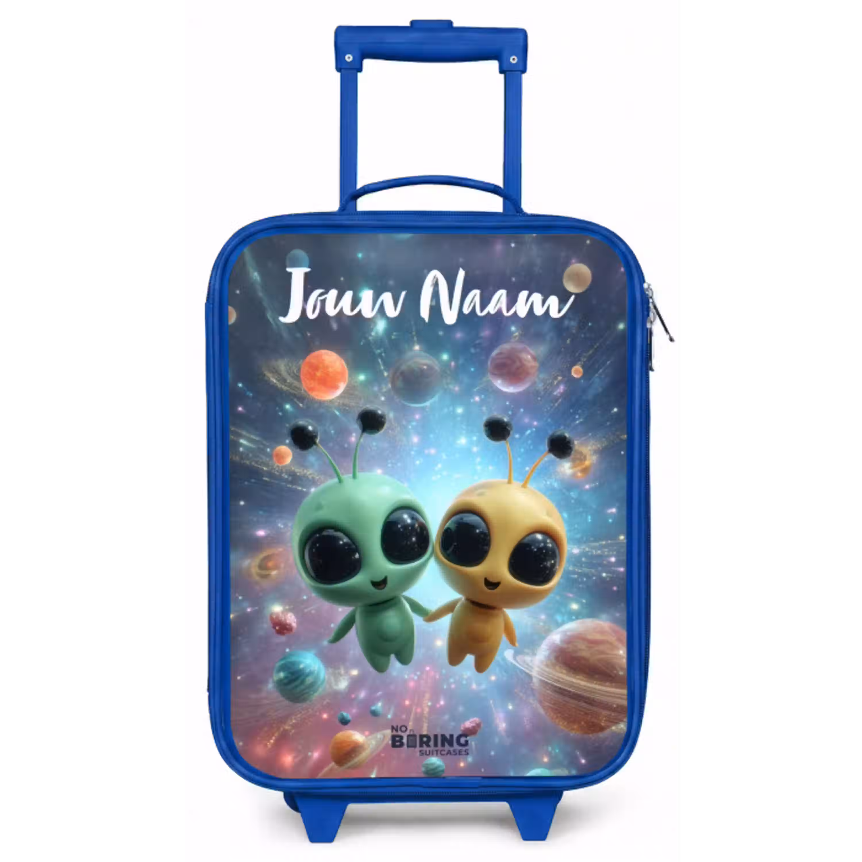Vrolijke buitenaardse vrienden Kinderkoffer - Blauw klein -zz3dotto