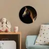 Paard - Dieren - Nacht - Zwart Wandcirkel kunststof plaat 5mm dik klein -tsfeer1_kind