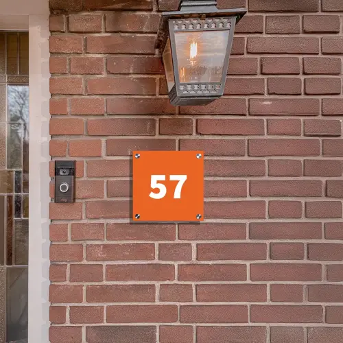 Oranje - Traditioneel Naambord Vierkant klein -sfeer7-XS
