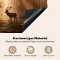 Hert - Bos - Mistig - Natuur - Goud Inductie beschemer met haakjes klein -ky-onderkant-de
