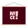 Nice - Uitroepteken - Rood textielposter latten blank klein -3d