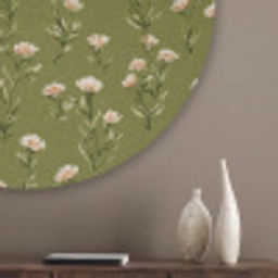 Landelijk - Bloemen -  Groen Akoestische PET Vilt - Rond klein 838 -sfeer5_closeup