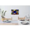 Mondriaan - Glas in lood - Oude Meesters - Kunstwerk - Abstract - Schilderij Muursticker klein -eettafel