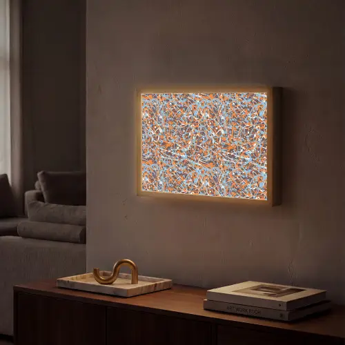 Blauw - Waterverf - Chaos Light Box met batterij (Wandlamp) middel 907 -sfeer1