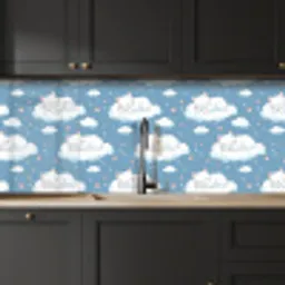 Kitten - Wolken - Blauw keuken achterwand 2 middel 871 -sfeer1