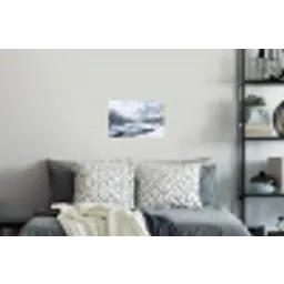 Sneeuwlandschap - Bergen - Rivier - Winter Muursticker klein -slaapkamer