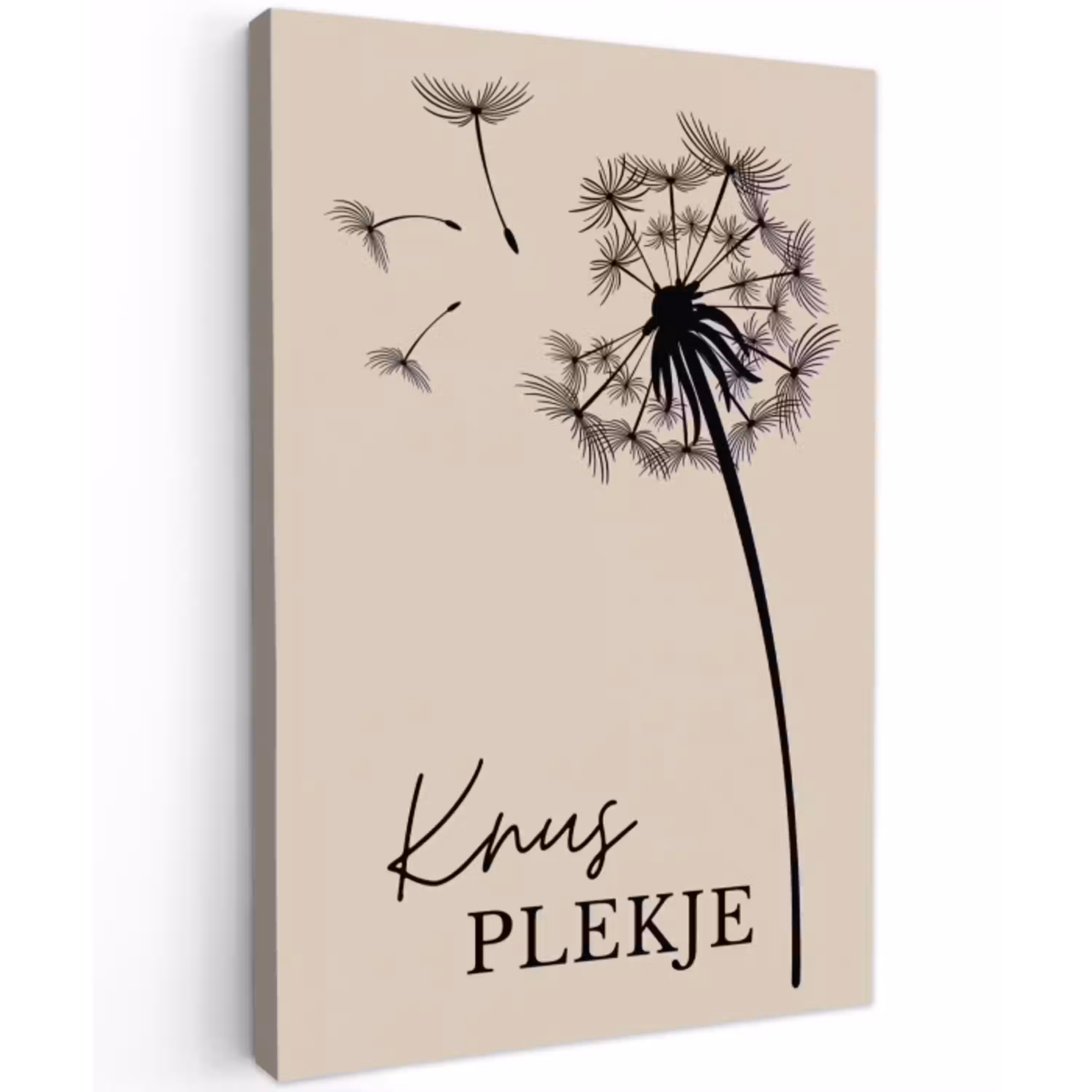Knus Plekje met Paardenbloem Tuinposter op houten frame 2 cm dik klein -3d