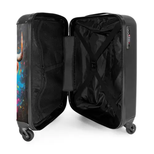 Schotse hooglander als graffiti art NBS - Handbagage koffer - Unisex middel -binnenkant