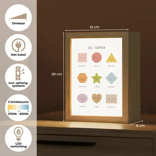 Educatief - Vormen leren - Wit - Geometrische vormen Light Box met kabel klein -USP_NL