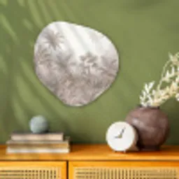 Jungle - Tropisch - Natuur -Vintage - Beige Wandcirkel Organisch Forex 3mm klein -sfeer2