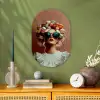 Vrouw - Macarons - Bril Wandcirkel Ovaal Forex klein -sfeer2