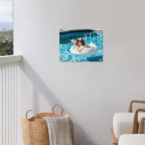 Spaniel - Zonnebril - Zwemband - Zwemband tuinposter los doek klein -sfeer8