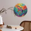 Haai - Koraalrif - Abstract - Kleurrijk Akoestische PET Vilt - Rond klein -sfeer3