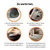 Bloesem - Bladeren - Lichtblauw Inductie beschermer vinyl 3mm klein -zzzzzzz-td-werking