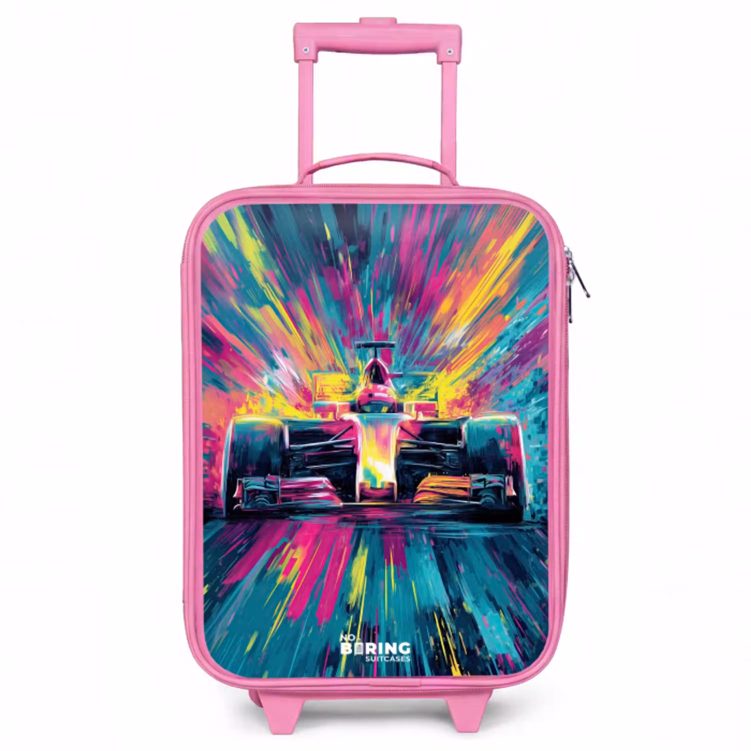 Raceauto - Explosie - Kleurrijk - Abstract Kinderkoffer - Roze klein -3d